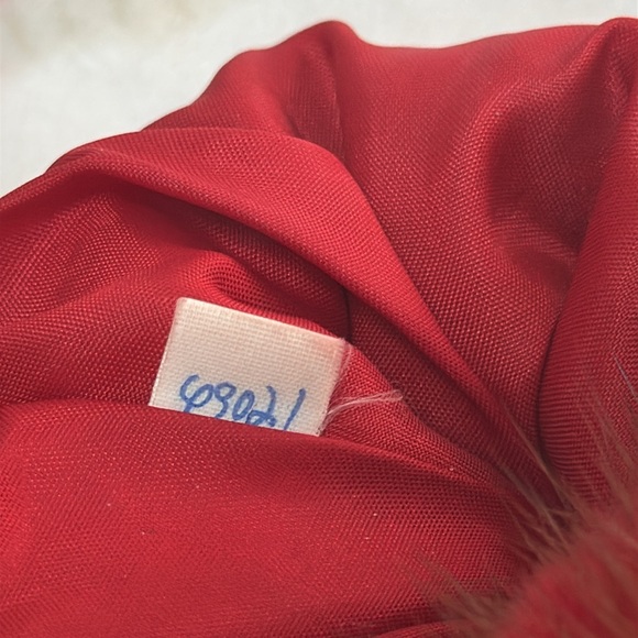 Custom made red mink with fox trimmed hood. - Picture 14 of 15